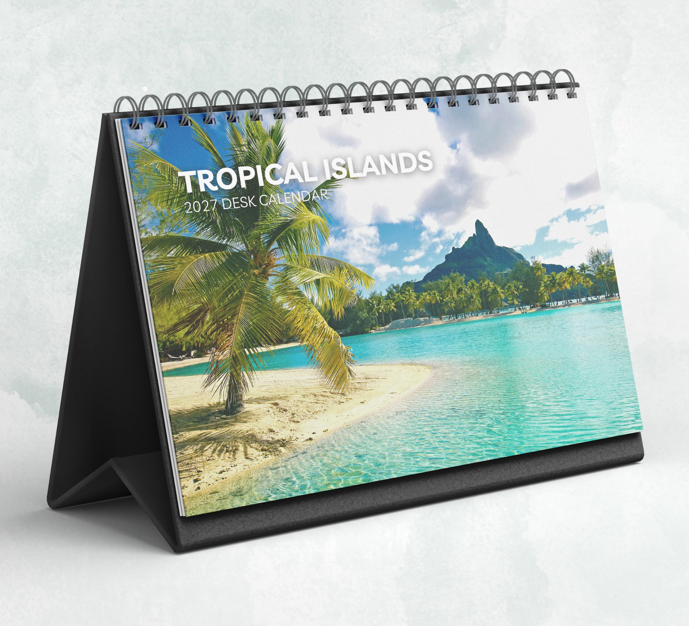 Tropical Islands Desk Calendar 2027-2028: Standing Flip Desktop Calendar with Thick Paper (15.25cm x 22cm - similar to A5)