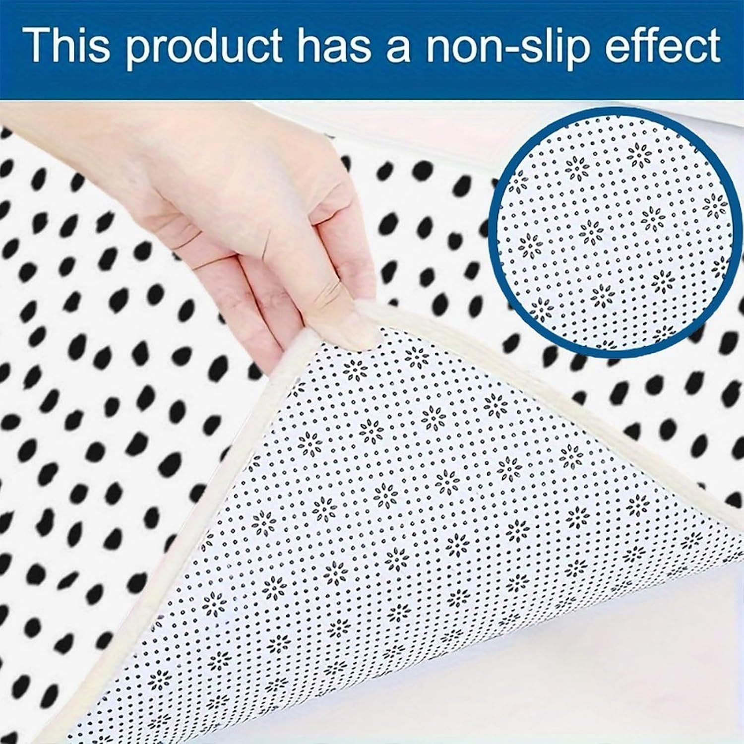 Polka Dot Kitchen Mats for Floor Set 2 Piece -Washable Anti Fatigue Rugs,Non-Slip Standing Desk Mat for Kitchen Home Decor 17" Wx47 L/16 Wx24 L