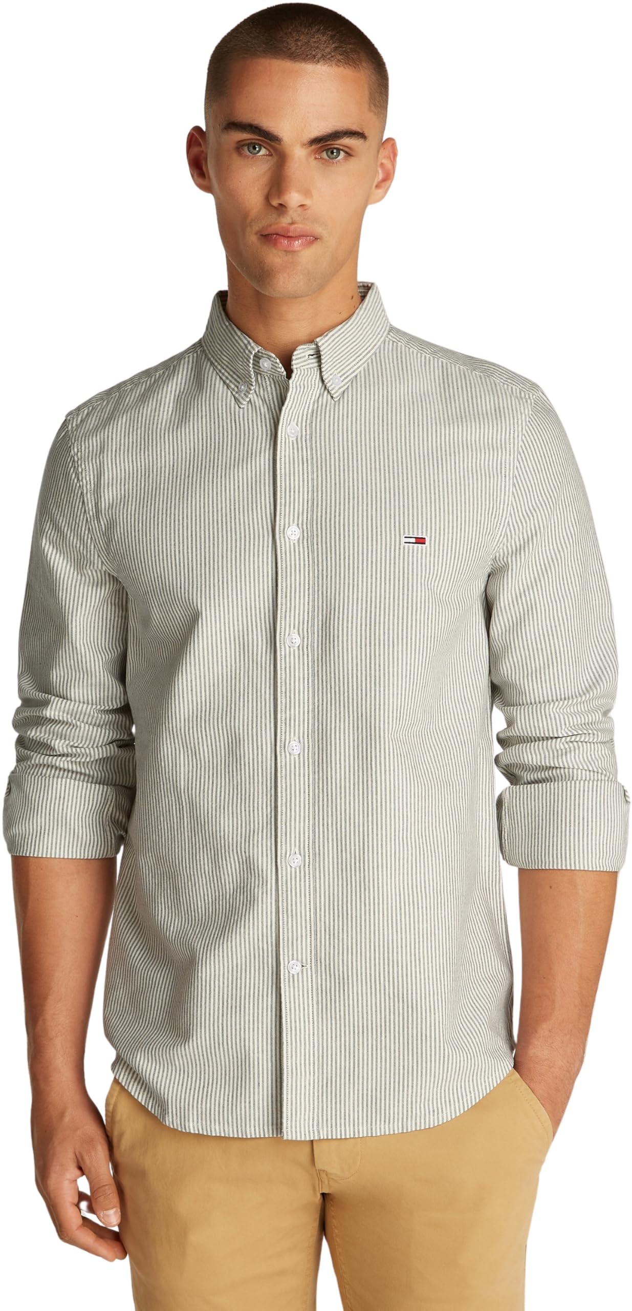 Tommy Jeans Uomo Camicia Stripe Oxford Slim Fit