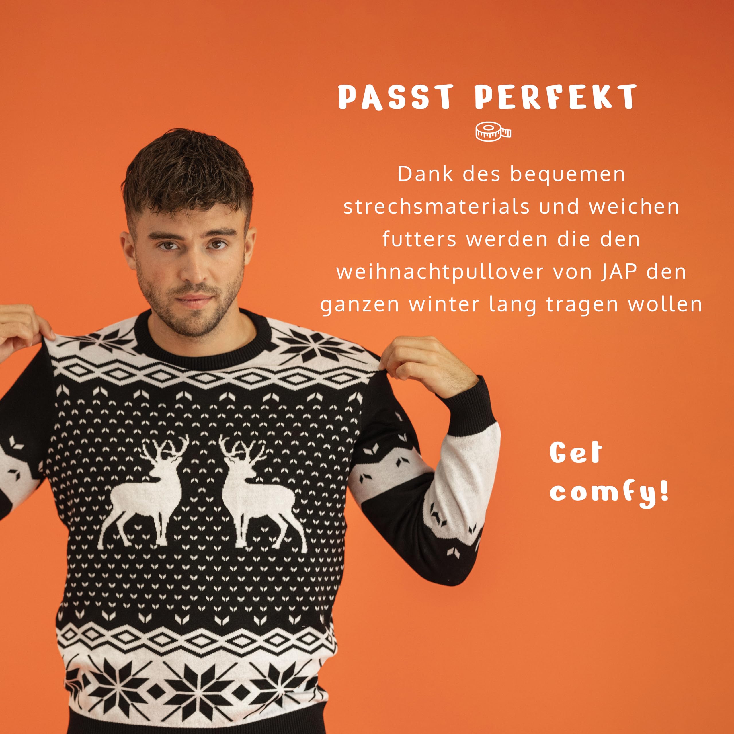 JAP Christmas - Lustiger Hässlicher Weihnachtspullover für Damen und Herren - Weihnachtspulli - Ugly Christmas Sweater - Klassieker