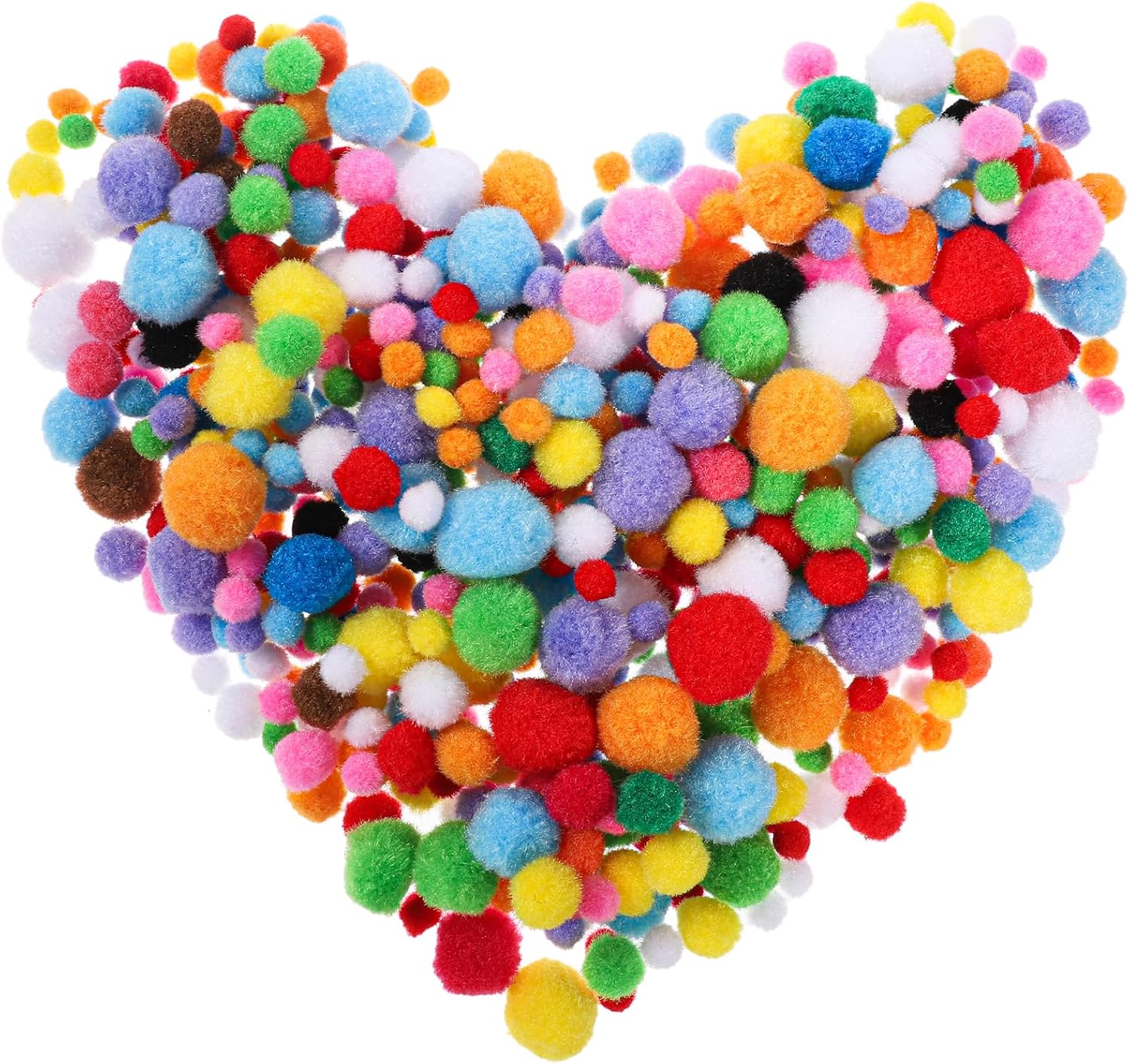Assorted Size Pompoms for Crafts 300 Pcs Colorful Pom Poms Craft 10mm-25mm Making Multi Colors High-Elastic Mini Pom Poms Soft and Fluffy Arts and Crafts for Creative Craft Art DIY Material