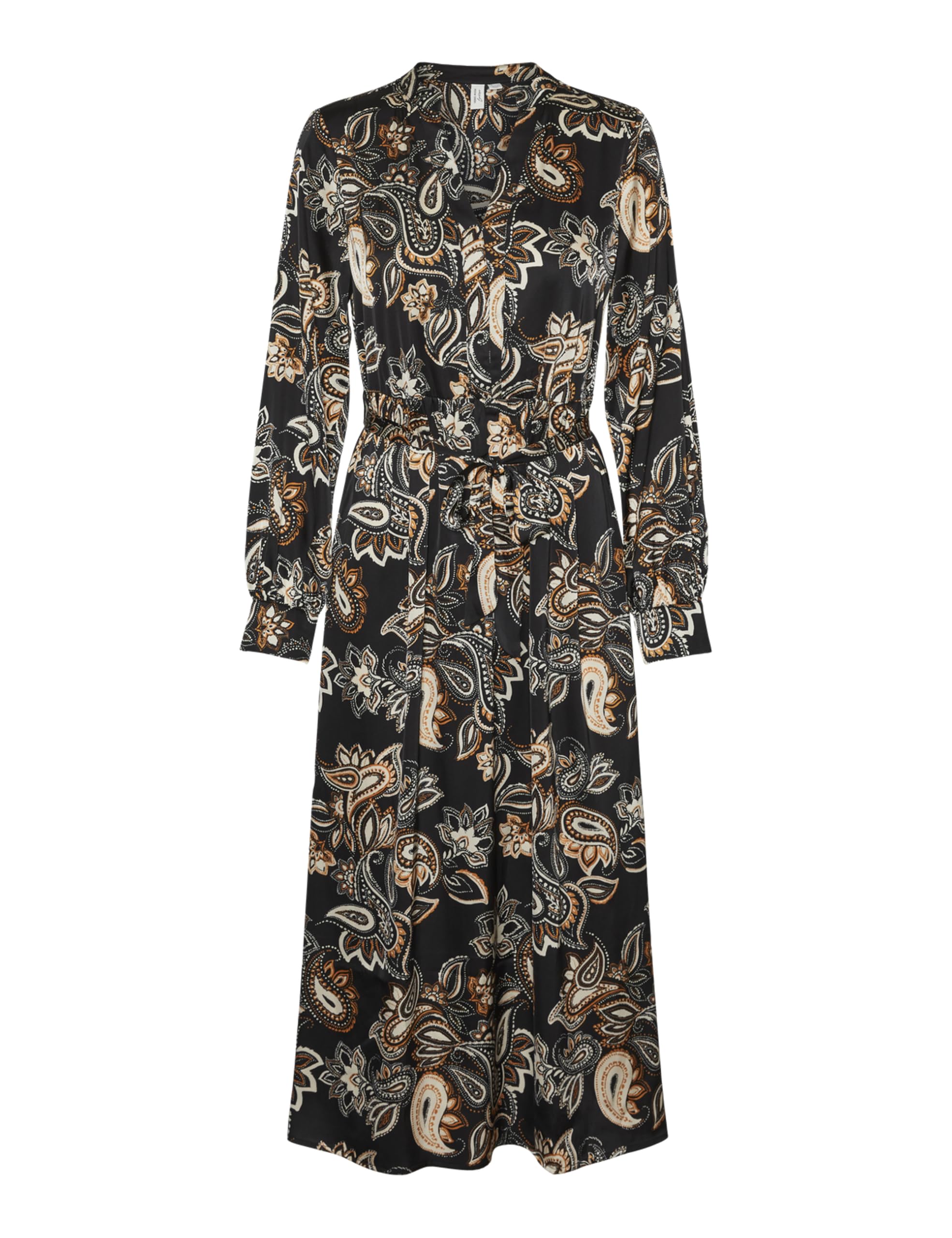 Vero Moda Vmthora L/S V-Neck 7/8 Dress Wvn Btq Ga Vestito, Black/Aop: Thora, S Donna - 4