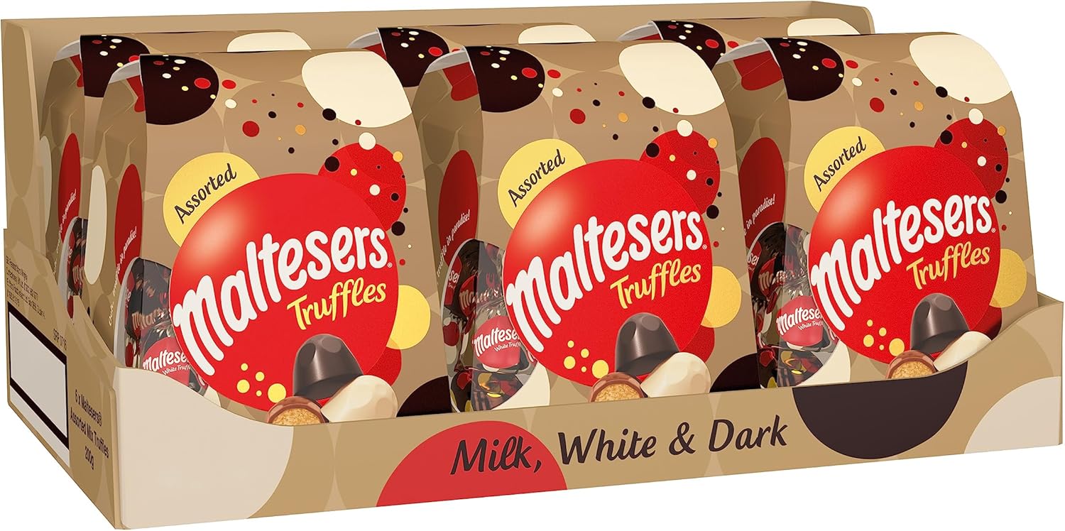 Maltesers Assorted Truffles White, Dark and Milk Chocolate Gift Box of Chocolates 200g Amazon