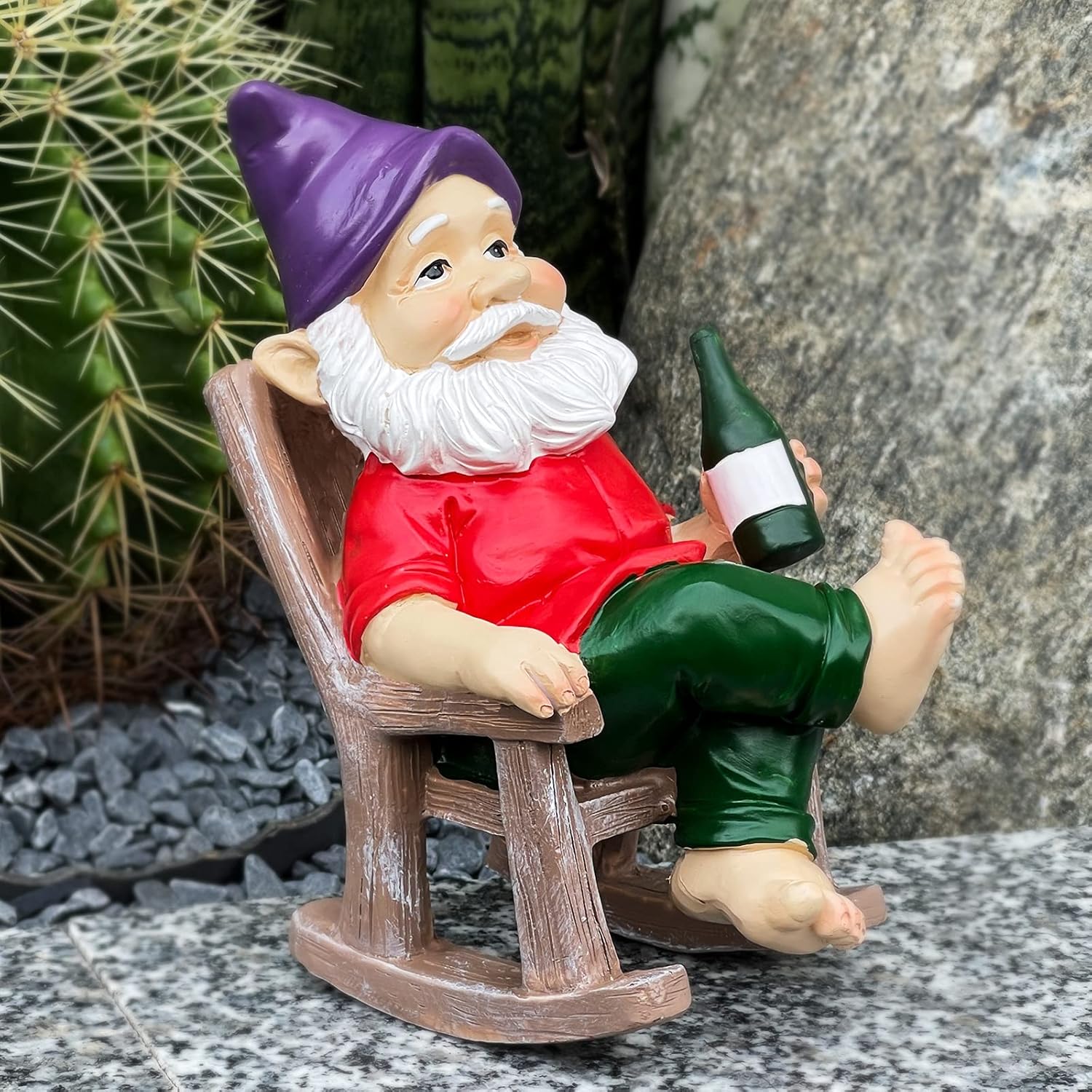 Amazon.co.jp ガーデンノーム像ハッピーアワーノーム ノーム ガーデン彫刻 ガーデンヤードアート装飾 屋外像 パティオヤード芝生