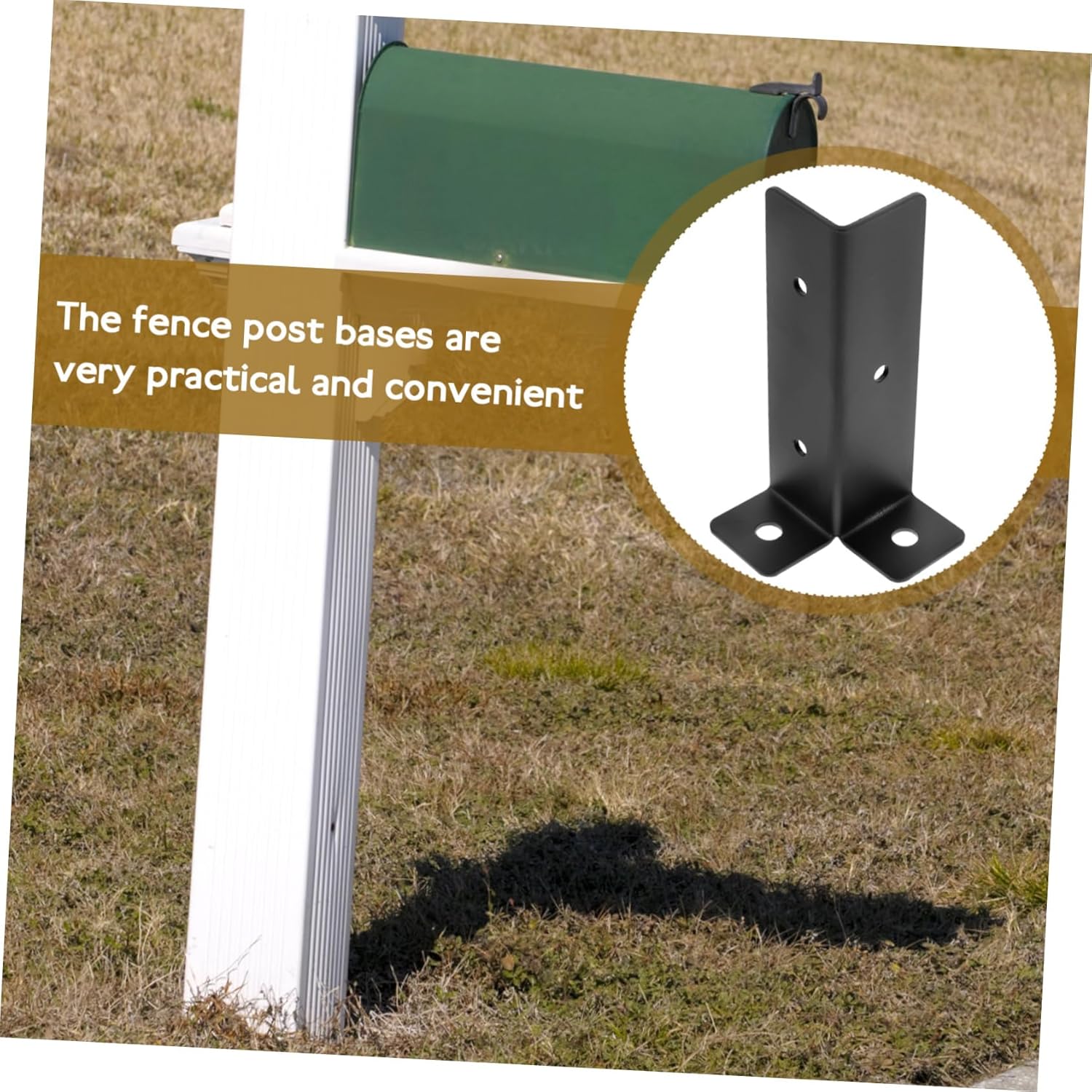 GANAZONO Outdoor Mailbox Post Brackets 1 Set of Mailbox Post Protectors for Porch Railing Support