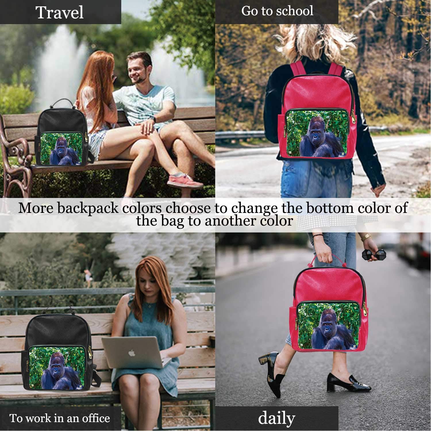 AB A Silverback just Chilling,Leather boy Bag underseat Carry on Luggage 15IN