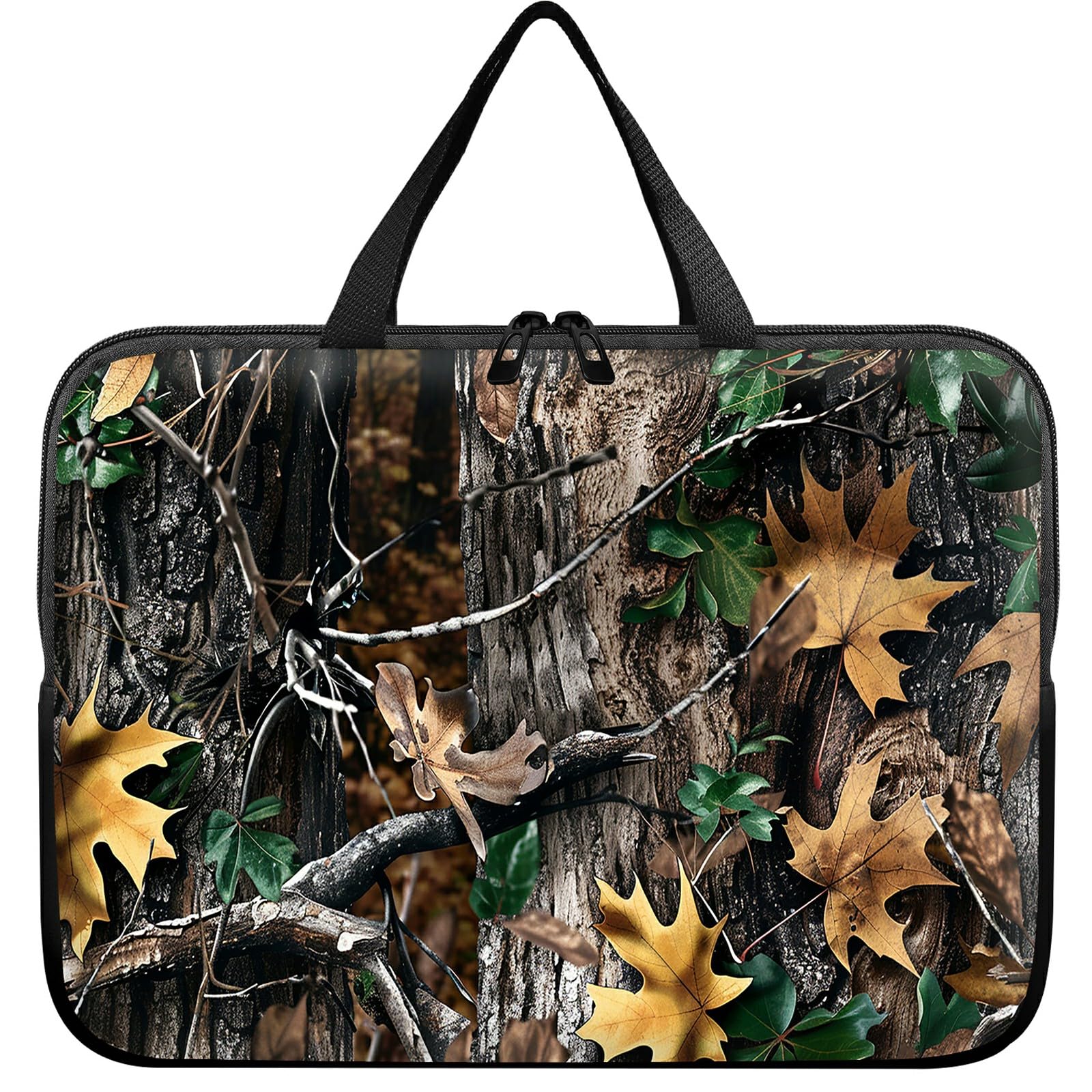 Laptop Sleeve Case Bag 13 inch, Camo Leaf Slim Carrying Case Durable Handbag Travel Laptop Bag for 13 inch MacBook Air M3/M2/Pro M2/ 13