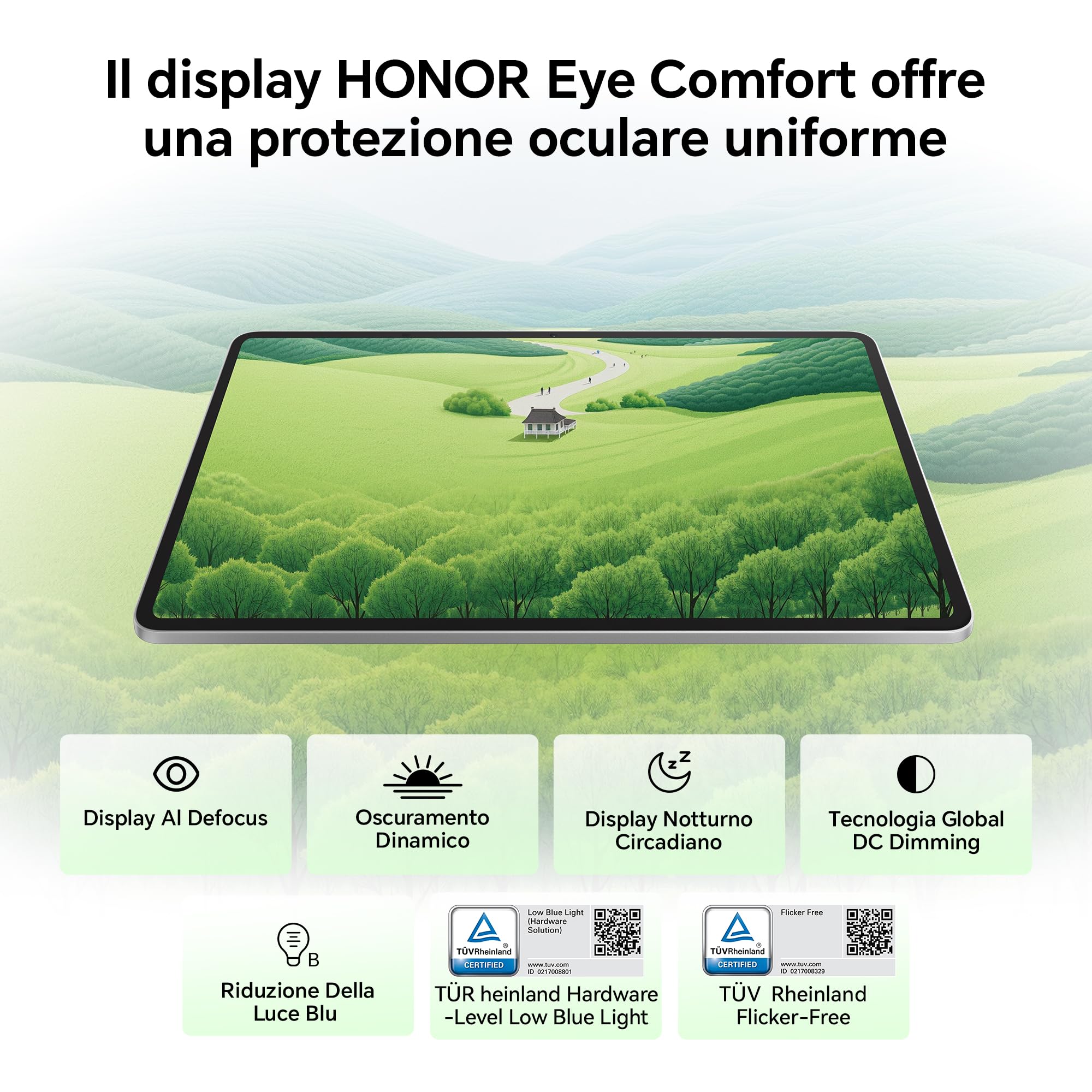 HONOR Pad 10 12,1 Pollici 120HZ 2.5K HONOR Eye Comfort Display 8GB/256GB WIFI 10100mAh Batteria Tablet, 4nm Snapdragon 7 Gen 3, AI Efficienza, 6 Altoparlanti, Android 15, Gray [Versione italiana]