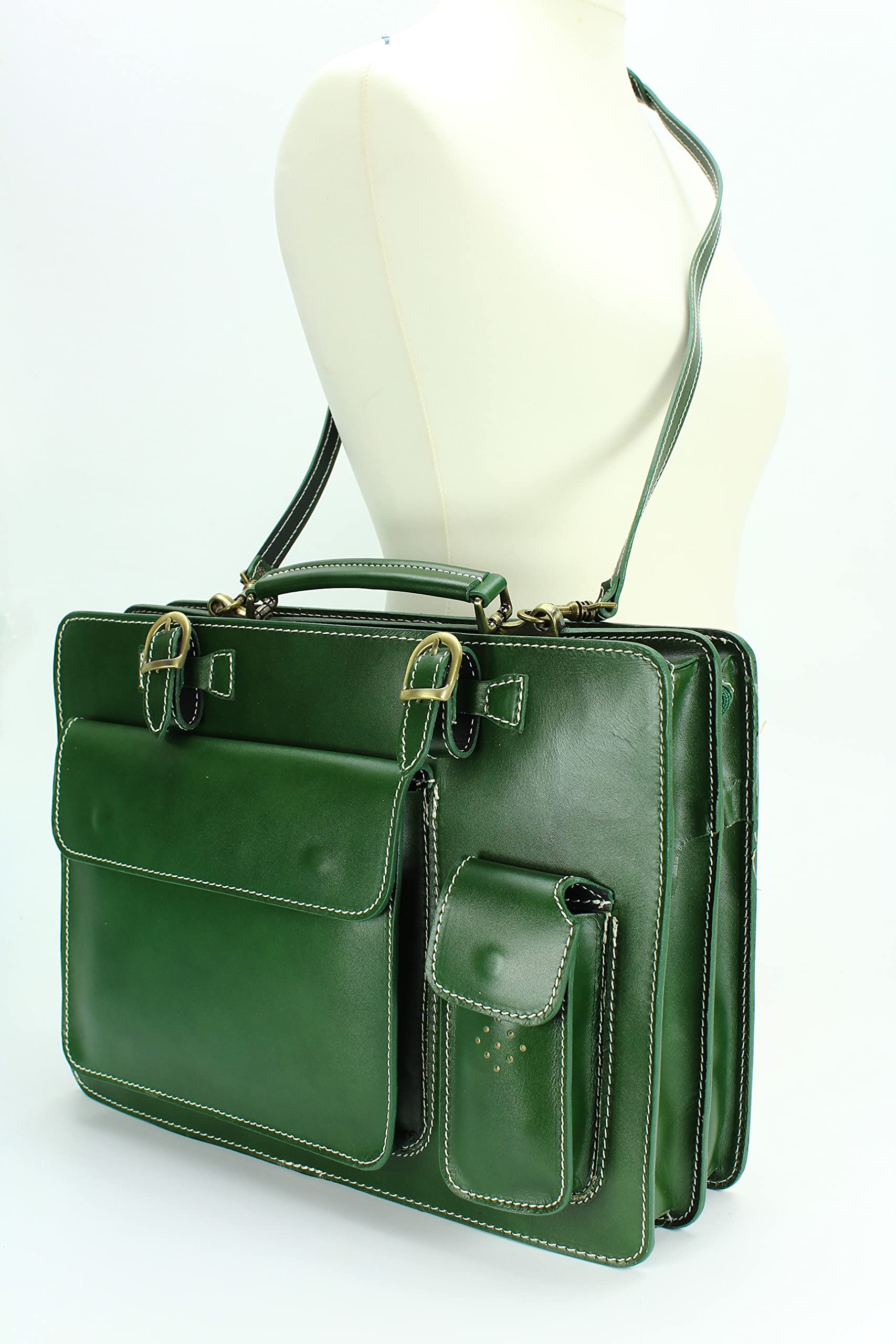 Belli Design Bag Verona italienische Leder Businesstasche Arbeitstasche Messenger Aktentasche Lehrertasche Laptoptasche unisex - 39x29x11 cm (B x H x T)