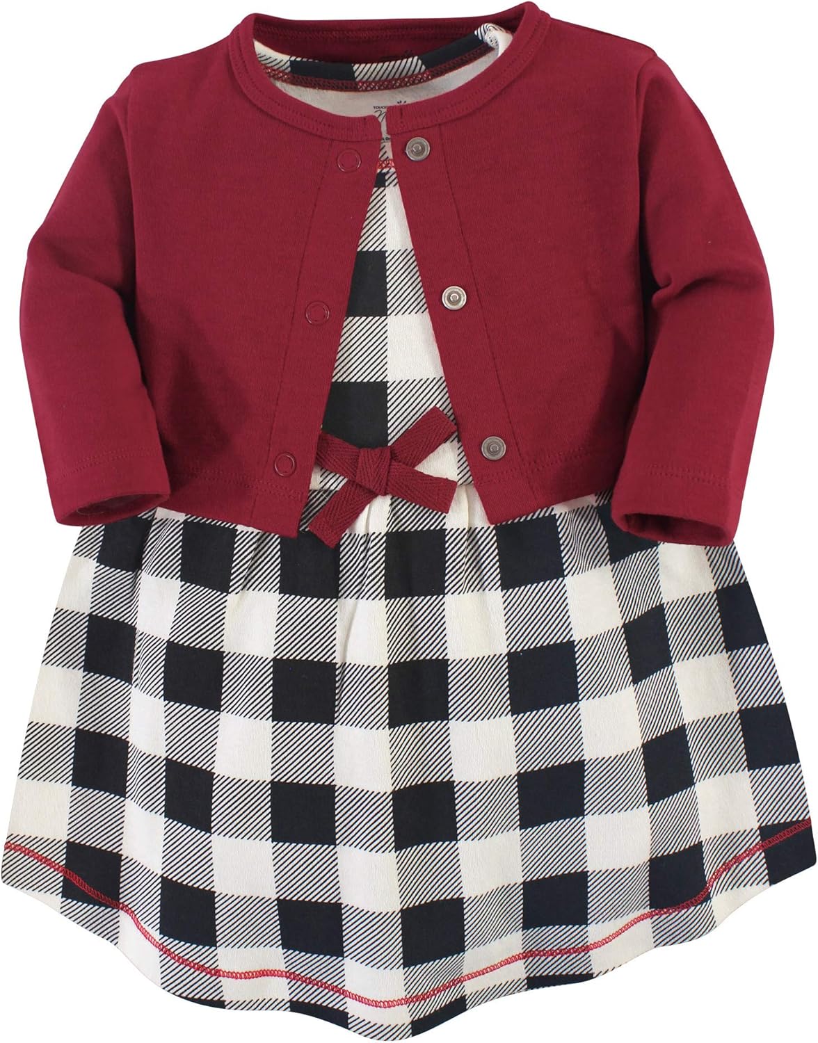 Touched by Nature Infant Toddler Girls Organic Cotton Dress and Cardigan, Rainbows Sunshine