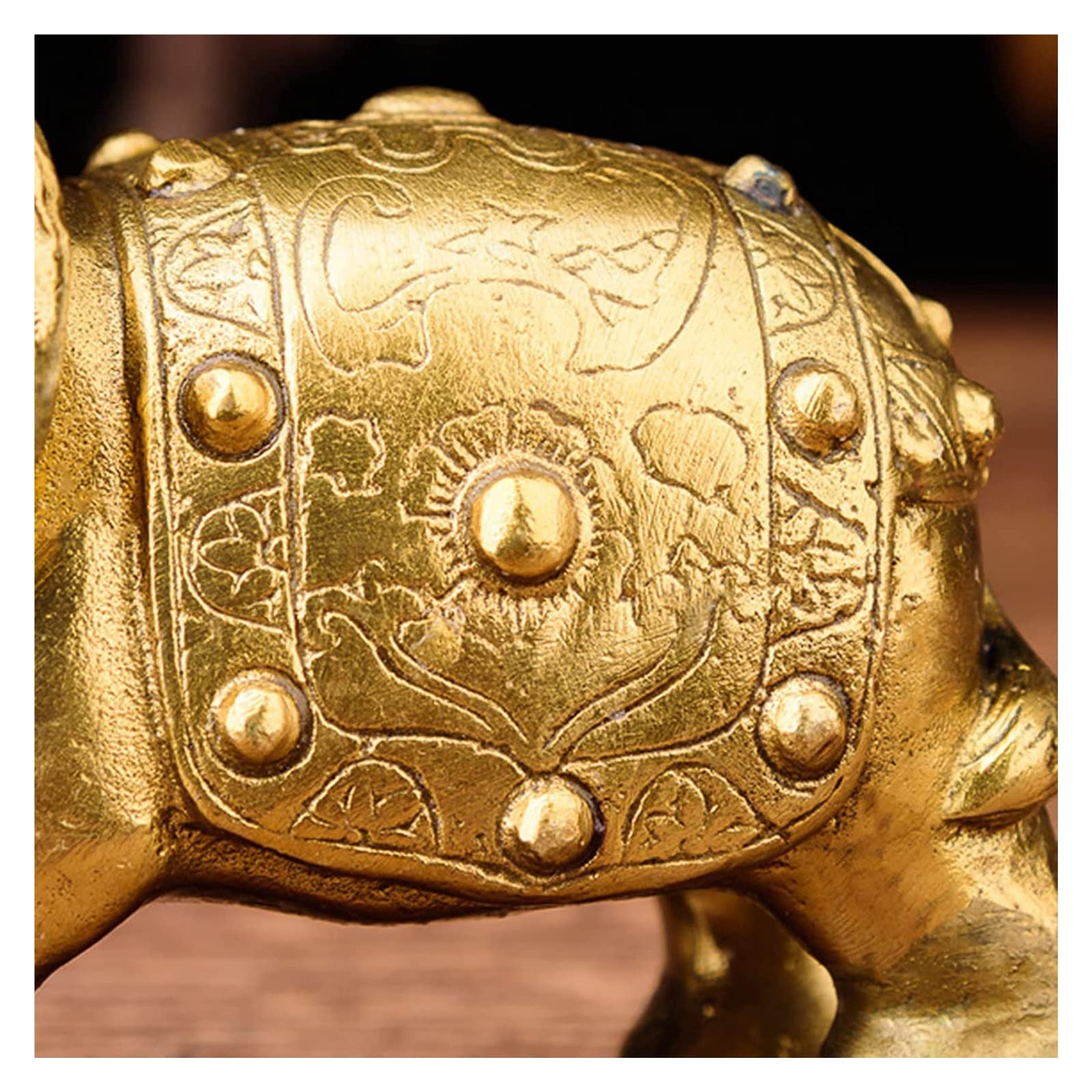 Statuette regalo per decorazione statua sculture ornamenti Feng Shui elefante statue e statuette, animali in metallo ottone per la decorazione di casa e ufficio, regalo di buona fortuna,