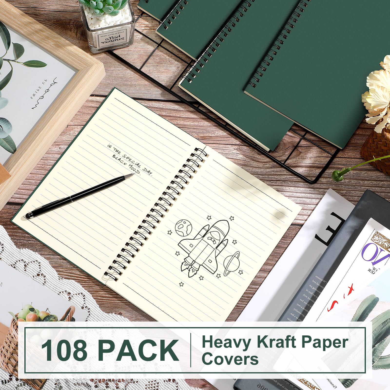 Yahenda Cuaderno en espiral a granel A5 con rayas universitarias, cuadernos forrados de 8.3 x 5.5 pulgadas, cuadernos de composición de papel grueso para oficina, negocios, suministros escolares