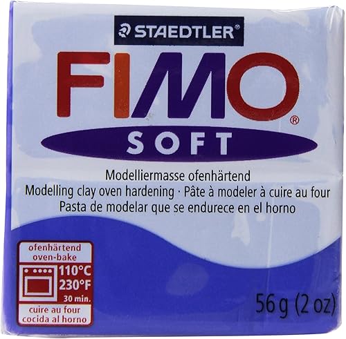 STAEDTLER Fimo - Arcilla polimérica suave, 2 onzas, 8020-33, azul brillante