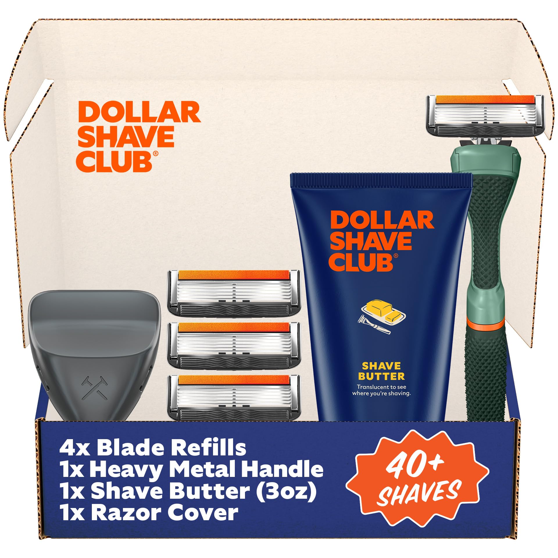 Dollar Shave Club The Member Exclusive Shave Set 4 Extra Close Refill Cartridges 1 Handle Green 1 Shave