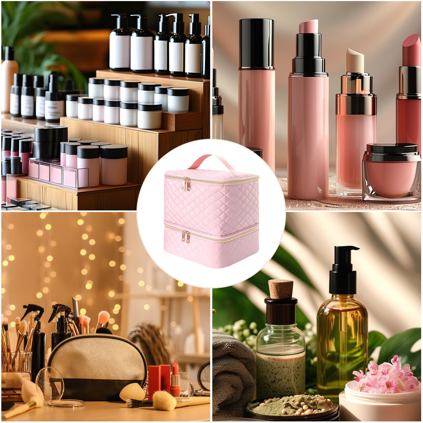 Rangement Vernis a Ongle Vernis Semi Permanent,Double Couche Rangement Onglerie pour 30 Flacons de Vernis à Ongles et Lampe à Ongles LED et De Technologie des