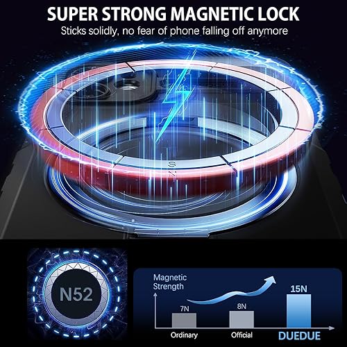 Miniatura 3 de DUEDUE Funda magnética integrada con soporte y soporte para anillo compatible con MagSafe, grado militar, a prueba de golpes, para Apple iPhone 11