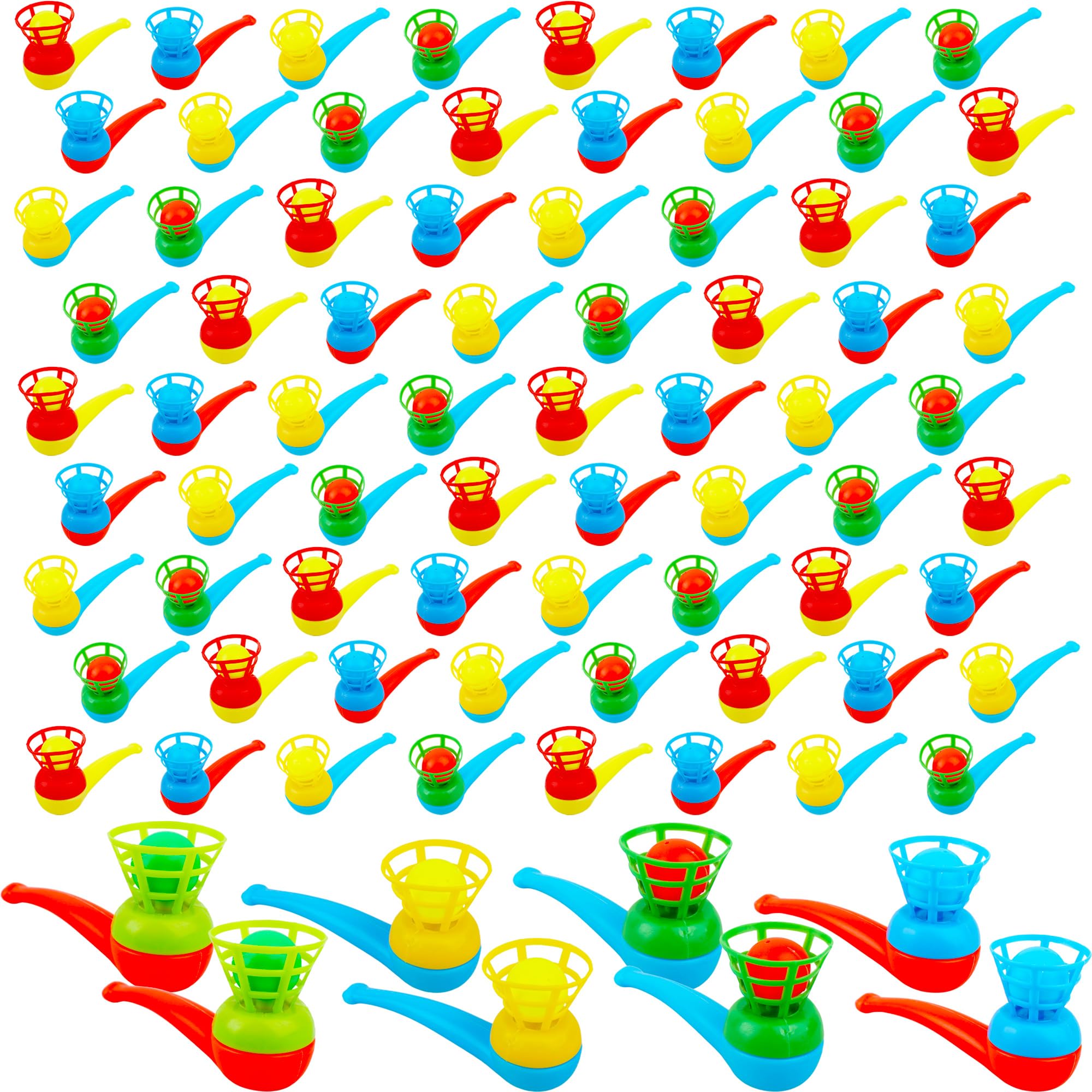 80 piezas de juguete de soplado de bolas flotantes, bolas de tubo de soplado, balanza de color al azar, bola flotante para niños, fiesta de soplado, regalo de cumpleaños