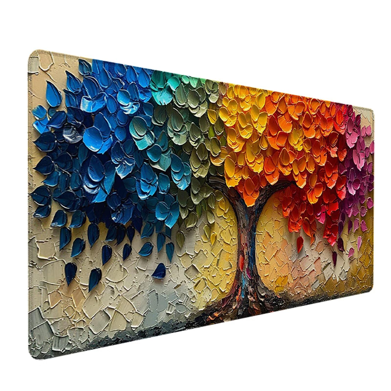 áRbol Alfombrilla Ratón Gaming XXL 1500x800x3mm, Alfombrilla Gaming Color Mousepad con Base de Goma Antideslizante, Impermeable Desk Mat para Teclado y Raton, Accesorios Gaming, Regalos de Hombre P-6