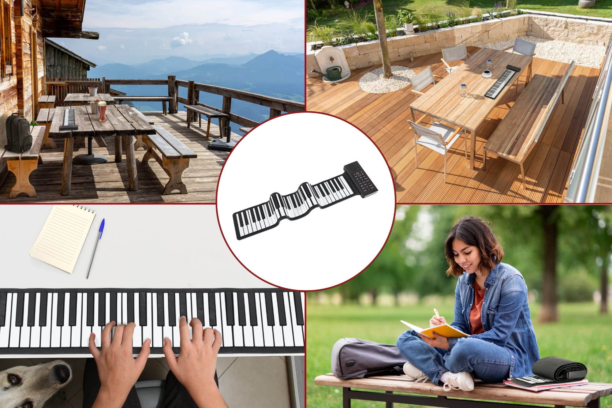 McGrey RA-61 Rollpiano con Batteria, Generale, 61 tasti in silicone | 128 timbri, 128 ritmi di accompagnamento, 14 brani demo, Display LED, Interfaccia MIDI-USB, Uscita cuffie, Ingresso microfono