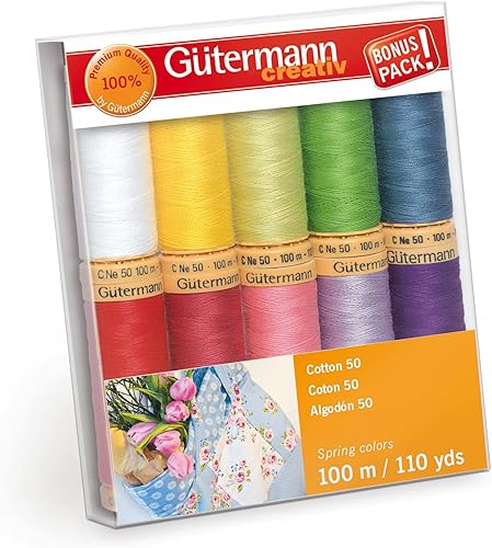 Miniatura 1 de Gutermann - Juego de hilos de algodón, resorte, 10 carretes
