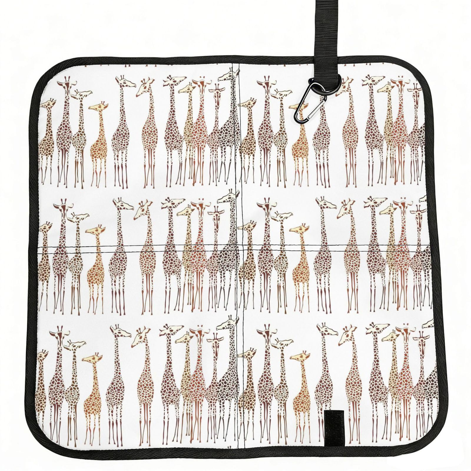 VCzsdff Cute Wild Cartoon Giraffes Print Portable Seat Cushion Folding Bleacher Pad Compact Picnic Sitting Mat Polyester 40cm