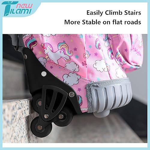 Miniatura 7 de NEW TILAMI Mochila con ruedas de 16 pulgadas, mochila para laptop con ruedas para niñas y niños, Lindo unicornio, Mochilas Daypack