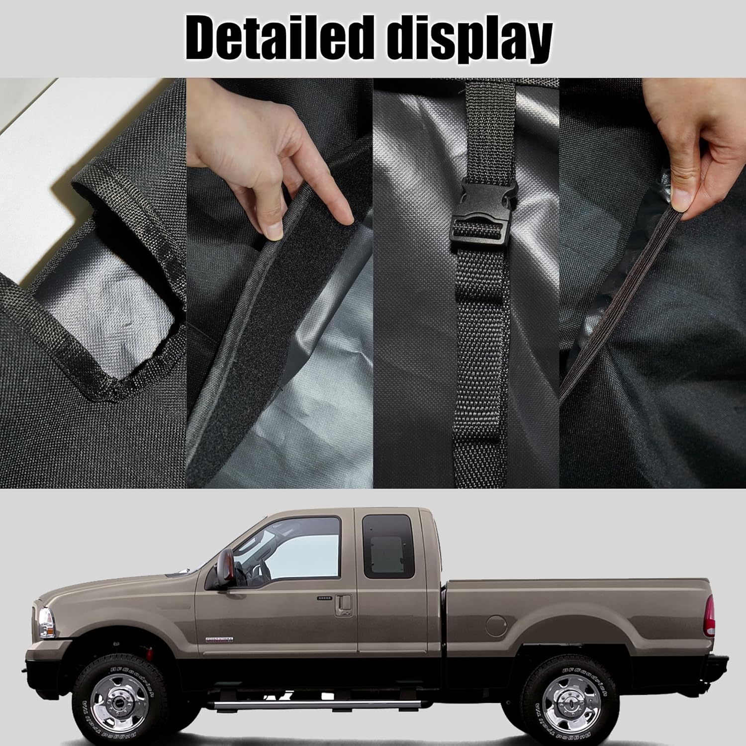 600D Thickened Waterproof Oxford Fabric Front Bench Seat Cover Exact for Ford F250 F350 F450 F550 1999 2000 2001 2002 2003 2004 2005 2006 2007 Super Duty Trucks Full Bench Seat Cover-Black