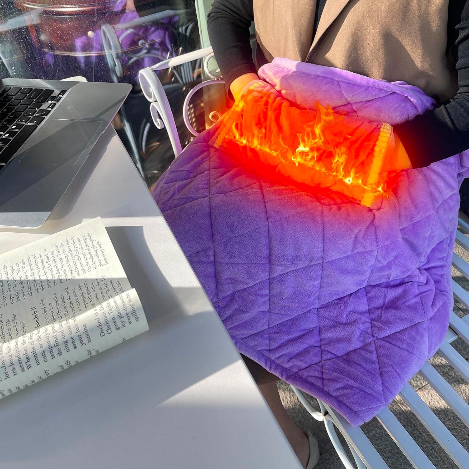review Sunlucky USB Heating Blanket Office Heating Blanket Electric Heating Pad Blanket Multifunctional Heating Hand Knee Rest Lunch Heater Home Textile Plank Exercise Equipment (Purple, One Size)