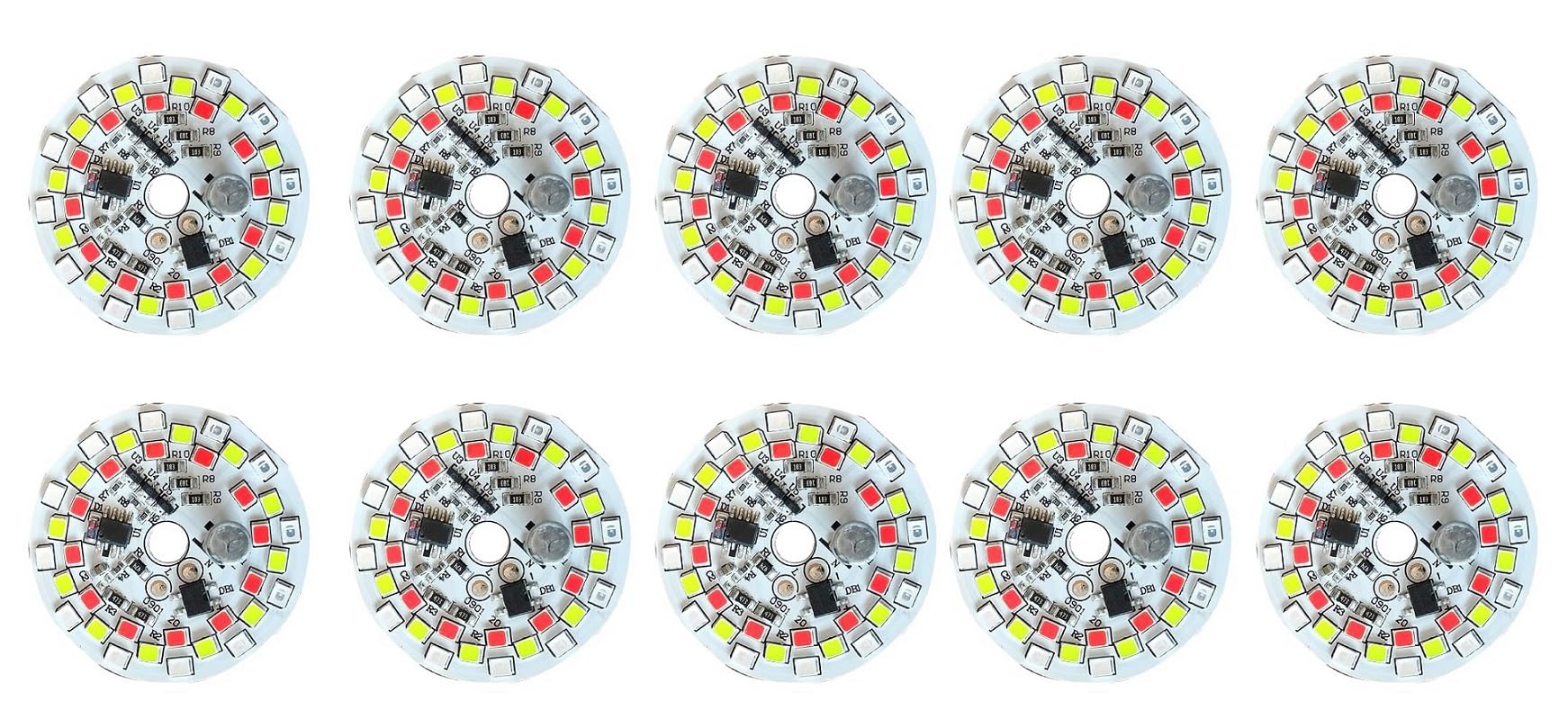 Steko {10 Pieces) 7 Color Auto Changing 9 Watt DOB Led Bulb Raw Material For B22 Light Bulb - Muticolored-image-13