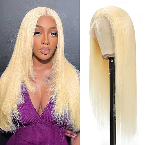 Pelucas rubias de encaje frontal de cabello humano 13x4 HD lacio 613 peluca de cabello humano 150 densidad de cabello humano rubio con encaje