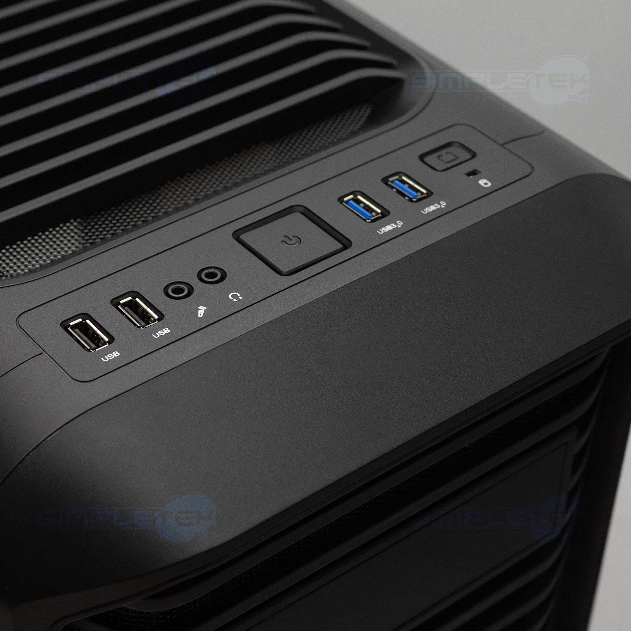 Simpletek – Mini Case Gaming RGB Gaming con Ventilador Frontal y Superior Verde | ATX MICRO-ATX MINI ITX