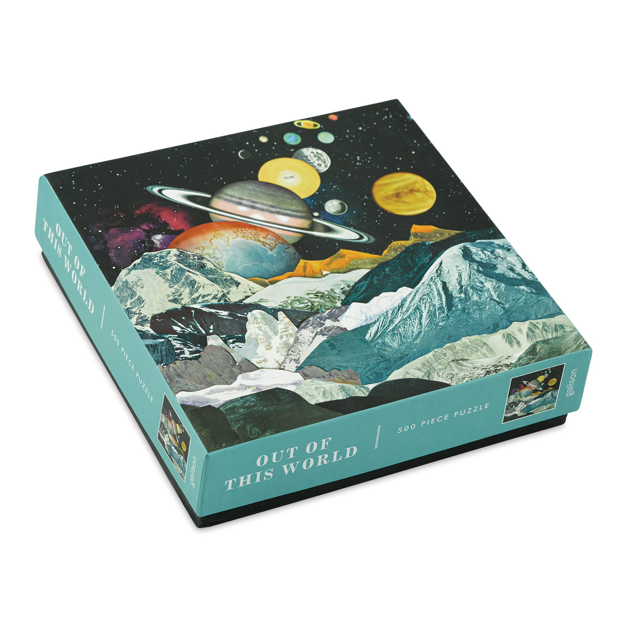 Out of This World 500 Piece Puzzle from Galison - Features a Galactic Collage of Space, 19" x 19", Challenging and Fun Family Puzzle, Unique Gift Idea