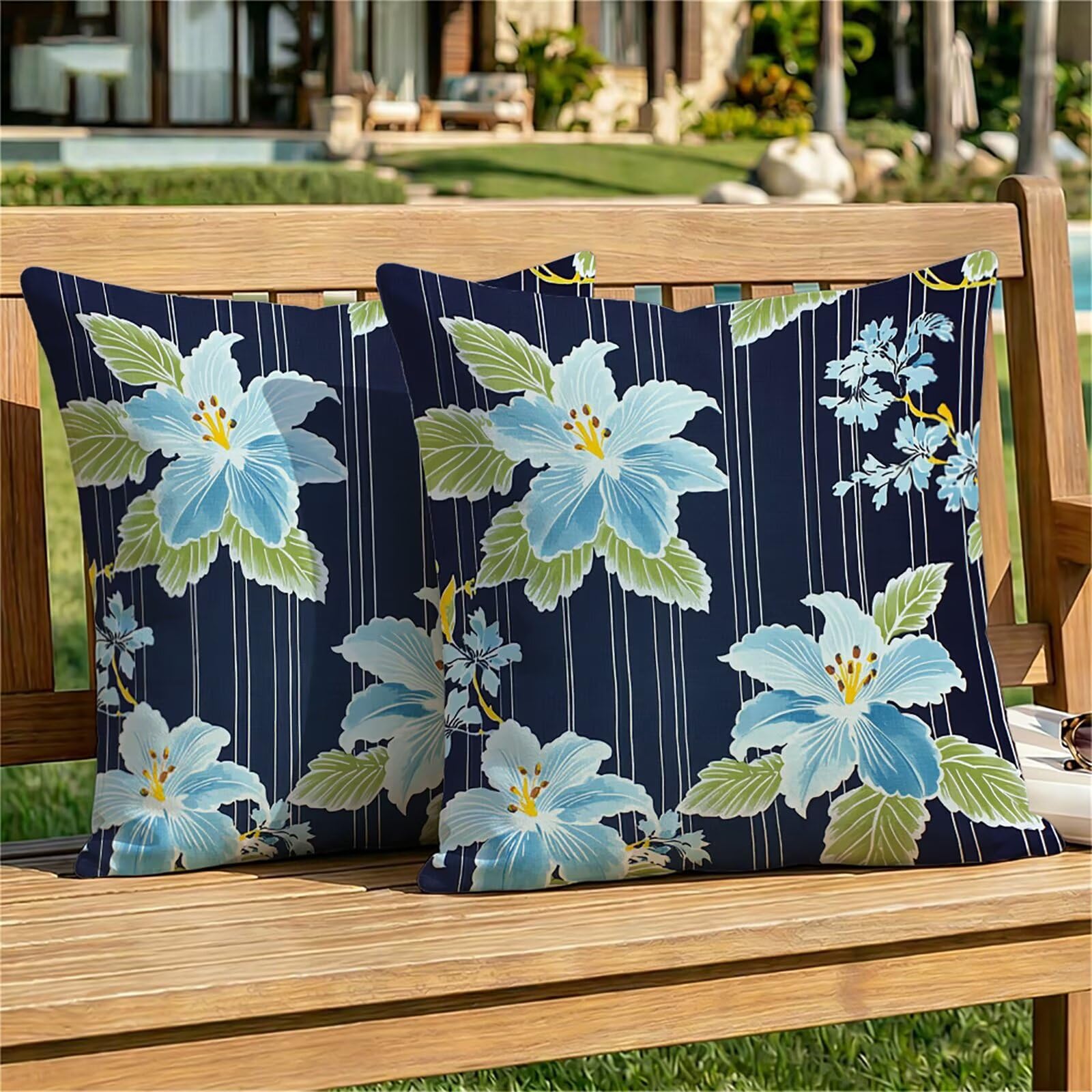 Housse coussin velours décoratif bleu marine avec fermeture invisible