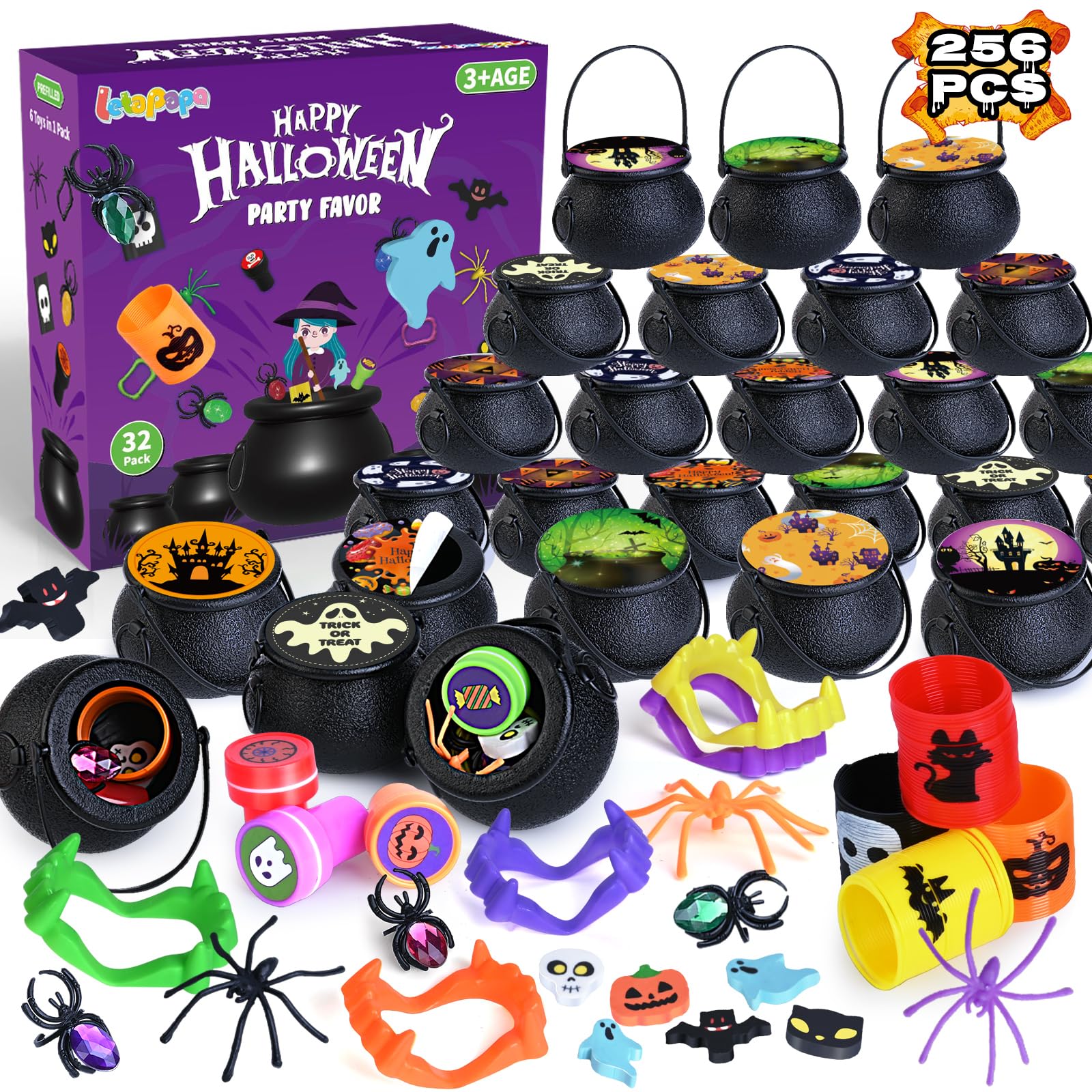 Amazon.com: Letapapa 256 PCS Halloween Party Favors for Kids, 32