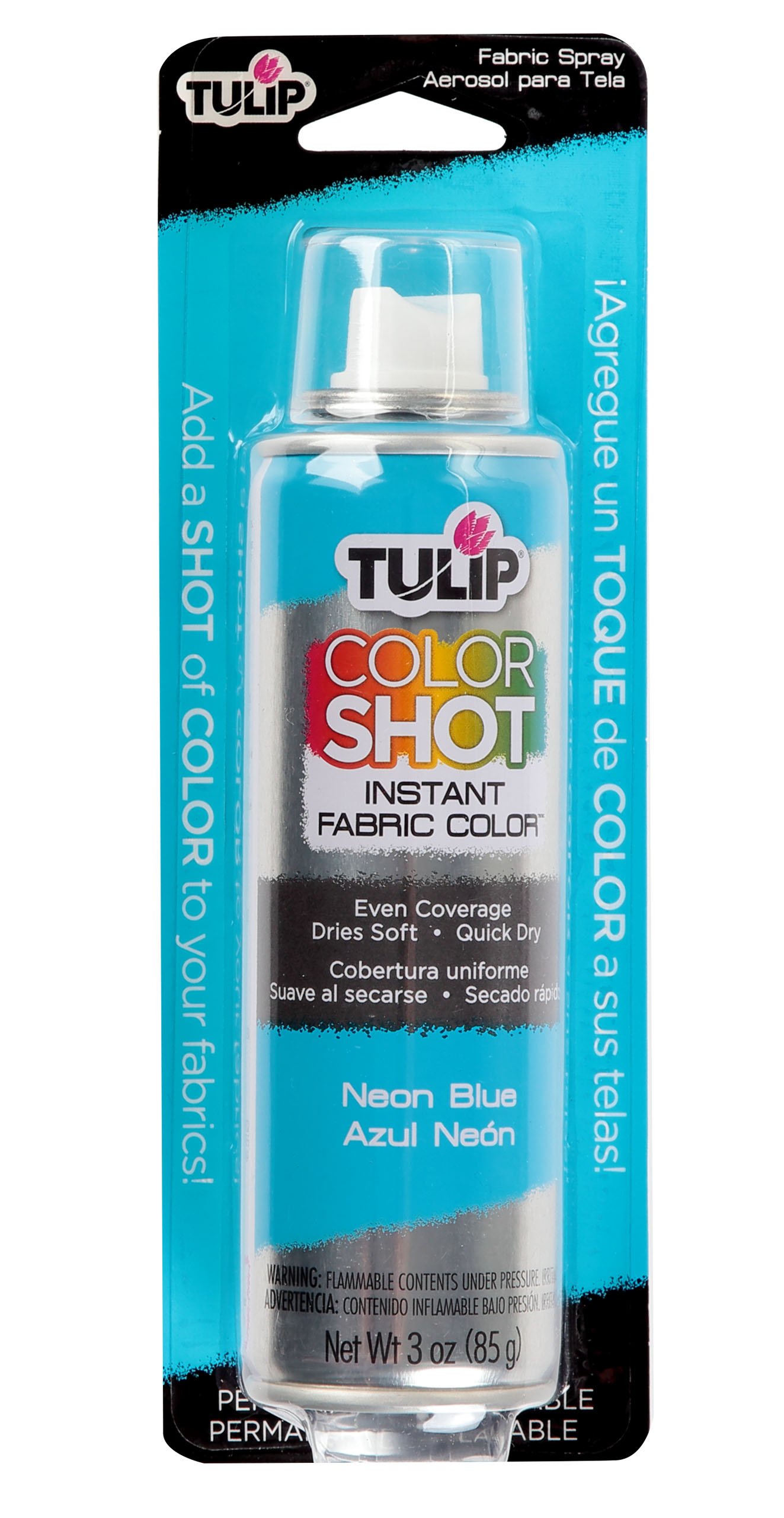 Tulip ColorShot Instant Fabric Color Spray 3oz-Neon Blue