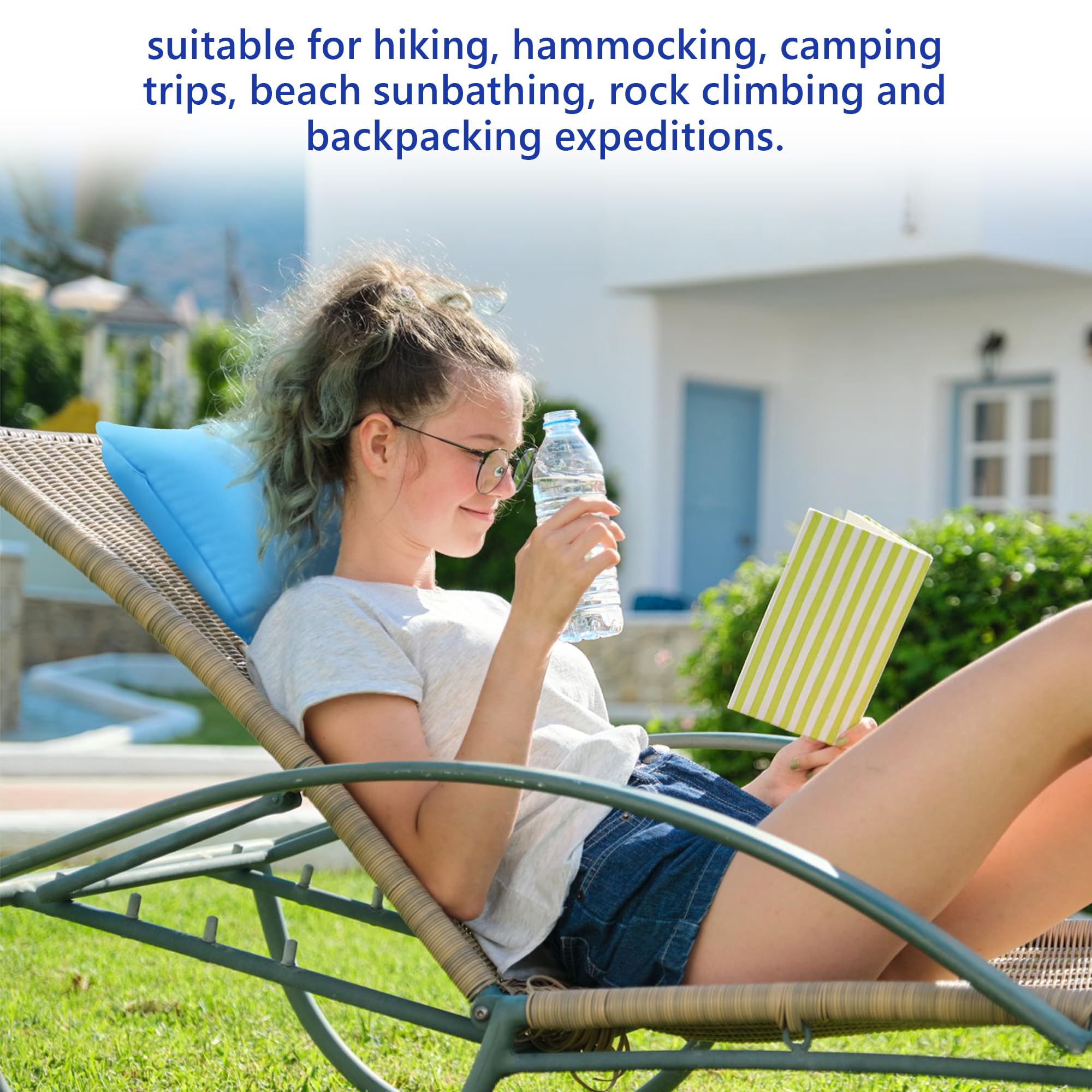 Cojín Inflable de Viaje para Camping 4Pcs Almohadas de Camping Hinchables Almohada de Viaje Ultraligera Almohada de Playa para Playa, Senderismo