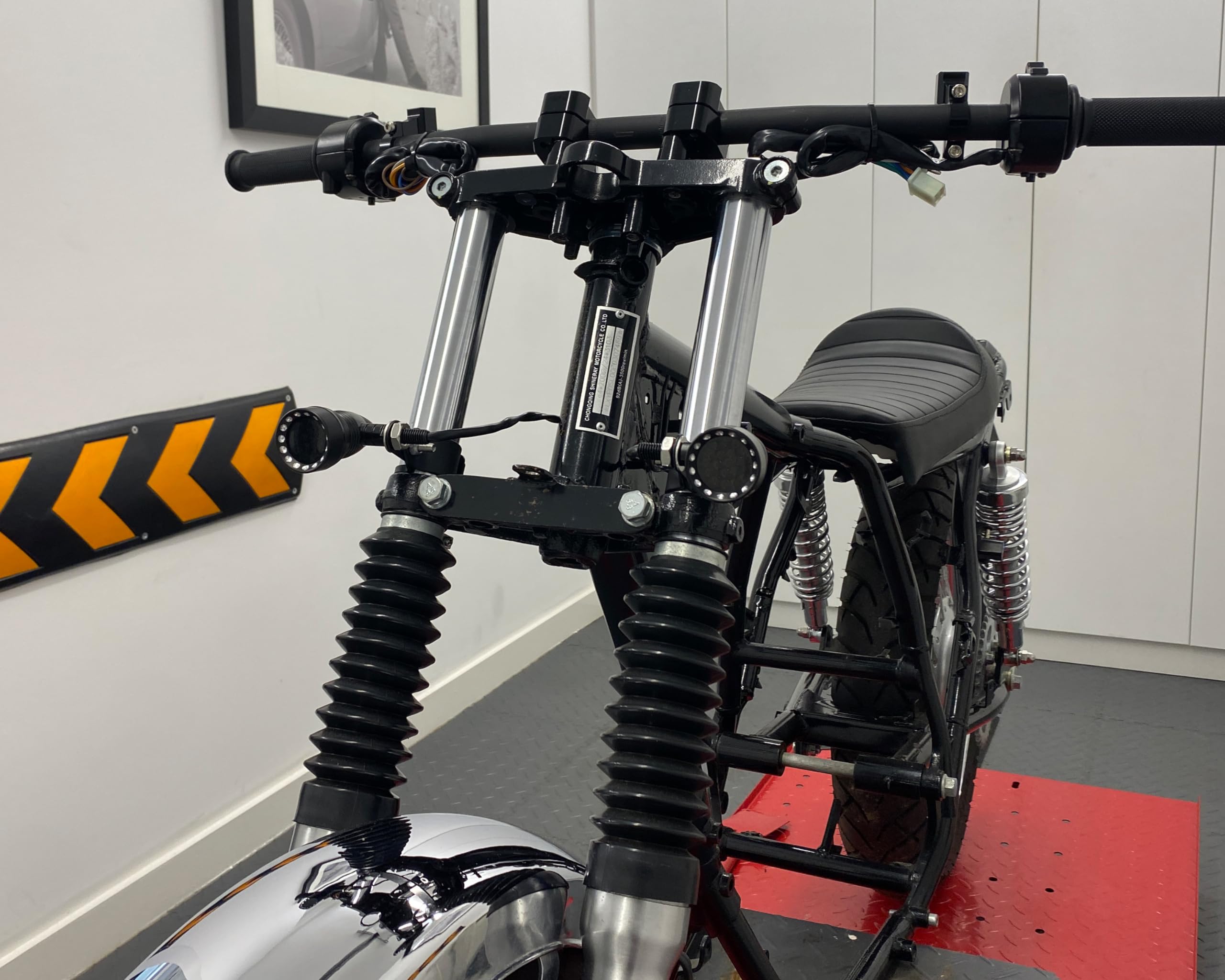 2 Stück Leuchten Lampe Schwarz Motorrad Cafe Blinker Zubehör Retro