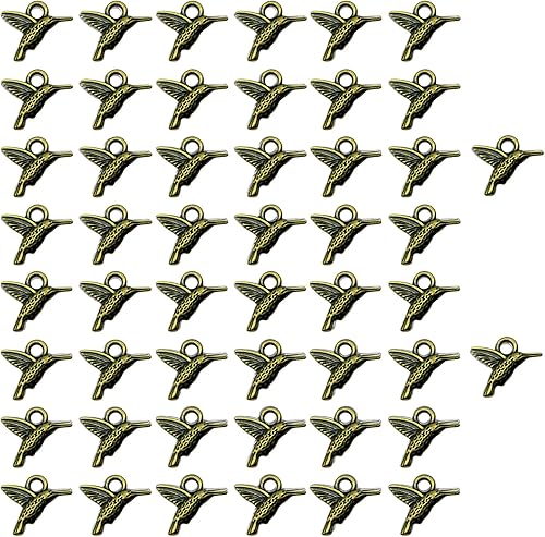 Miniatura 4 de 50 dijes pequeños de colibrí de aleación, mini dijes de colibrí, aleación 3D, dijes de esmalte de colibrí para aretes, collar, pulsera, llavero,