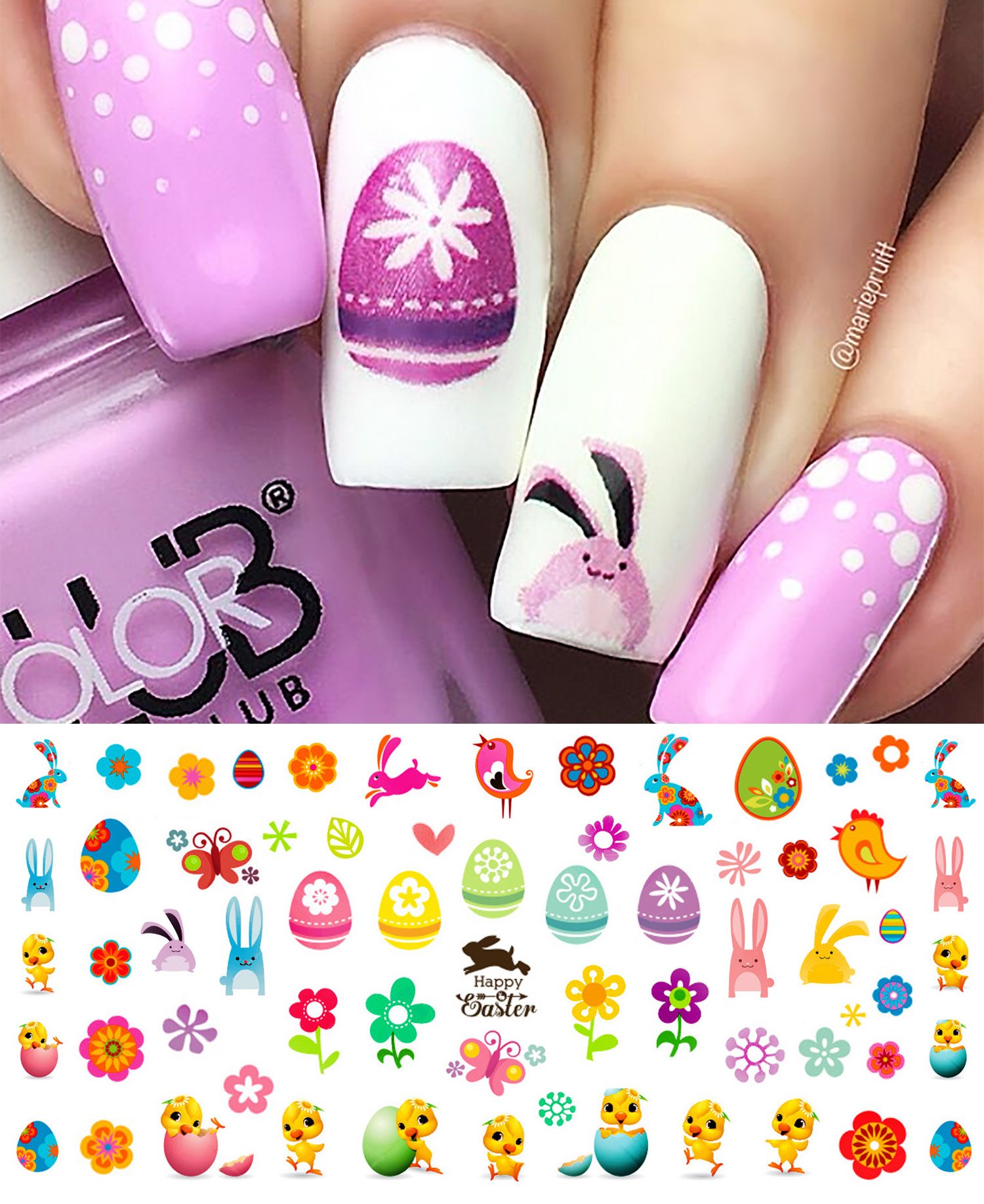 Amazon.com: Easter Nail Decals Assortment #2 Water Slide Nail Art Decals -  Salon Quality 5.5" X 3" Sheet! : Beauty & Personal Care