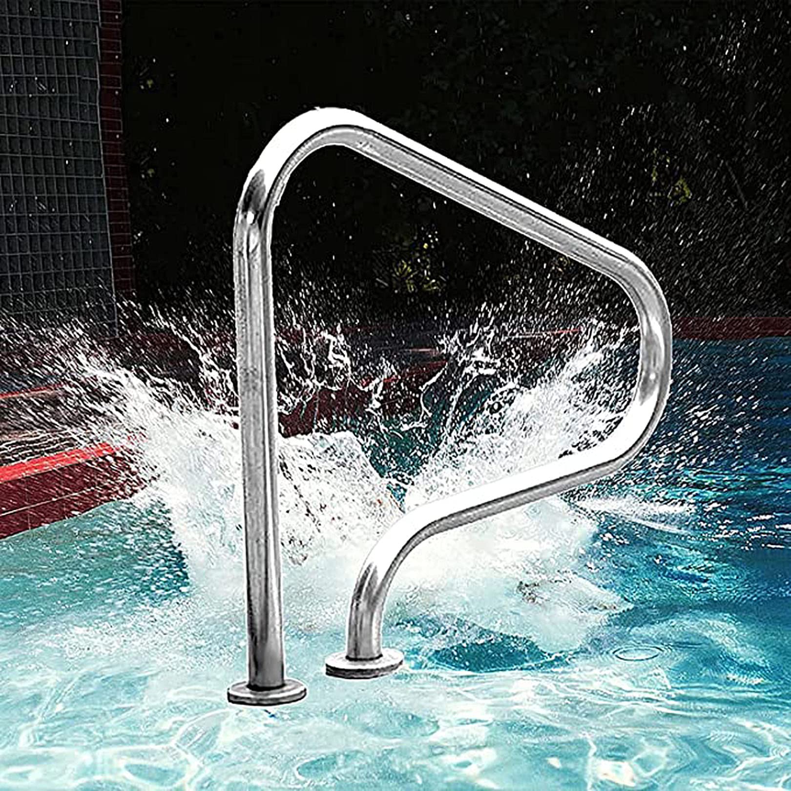 Main courante de piscine sécurisée et rampe d'escalier de bassin facile à monter au sol