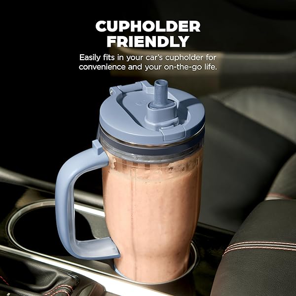 Ninja BlendBOSS | Personal Smoothie Tumbler | 26oz Travel Tumbler w/Leakproof Lid, Detachable Straw & Integrated Chug Spout | Dishwasher Safe & BPA Free | Cyberspace | XSKDB326SLCY| 2025 - 5