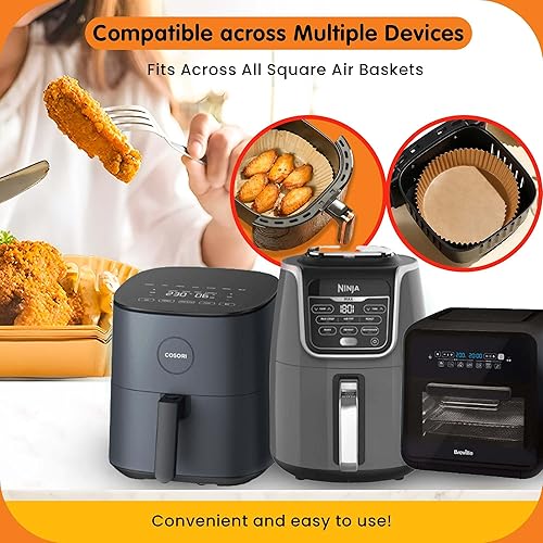 Miniatura 5 de UrbanAir Forros de papel redondos de 8 pulgadas para freidora de aire para una fácil limpieza, antiadherentes, resistentes al calor y ajuste