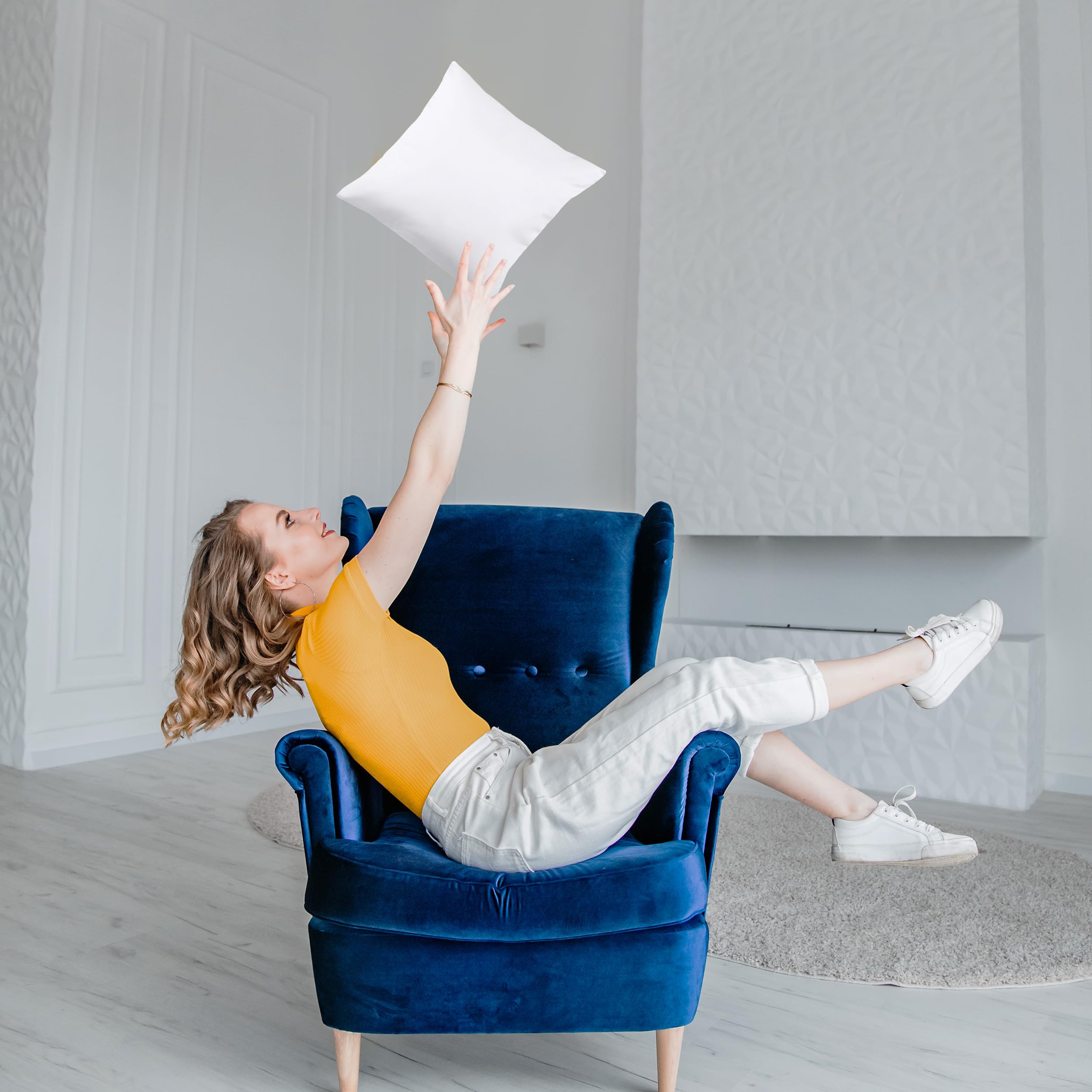 Utopia Bedding Set di 2 Cuscini, 35 x 35 cm Imbottitura per Cuscini, Cuscini Divano, Cuscino Interno (Bianco)