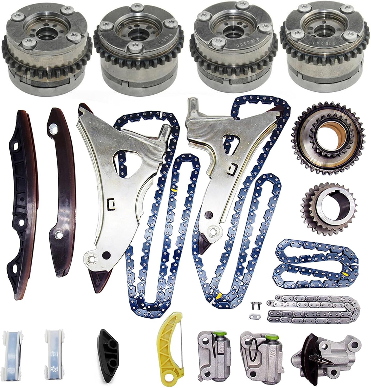 Camshaft Adjusters Timing Chain Kit VVT Sprockets Replacement for Mercedes Benz M278 4.7L V8 TURBO GL450 E500 S500 S550 GL500 CLS500 W212 W166 CLS550 E550 GL550 GLE500 2012 2013 2014 2015 2016