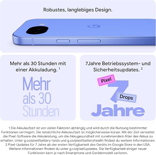 Google Pixel 10a - 7 years of new updates and features, 30+ hours battery, Camera Coach, Gemini Live, Pixel Safe - Fog, 128GB - 4
