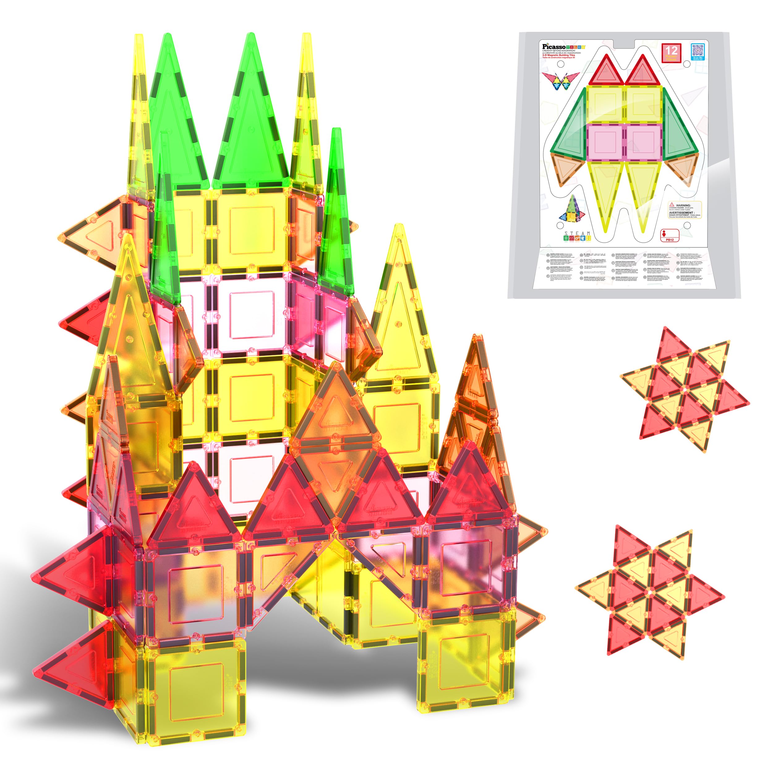 PicassoTiles 12pc Magnet Tile Building Block Set Magnetic