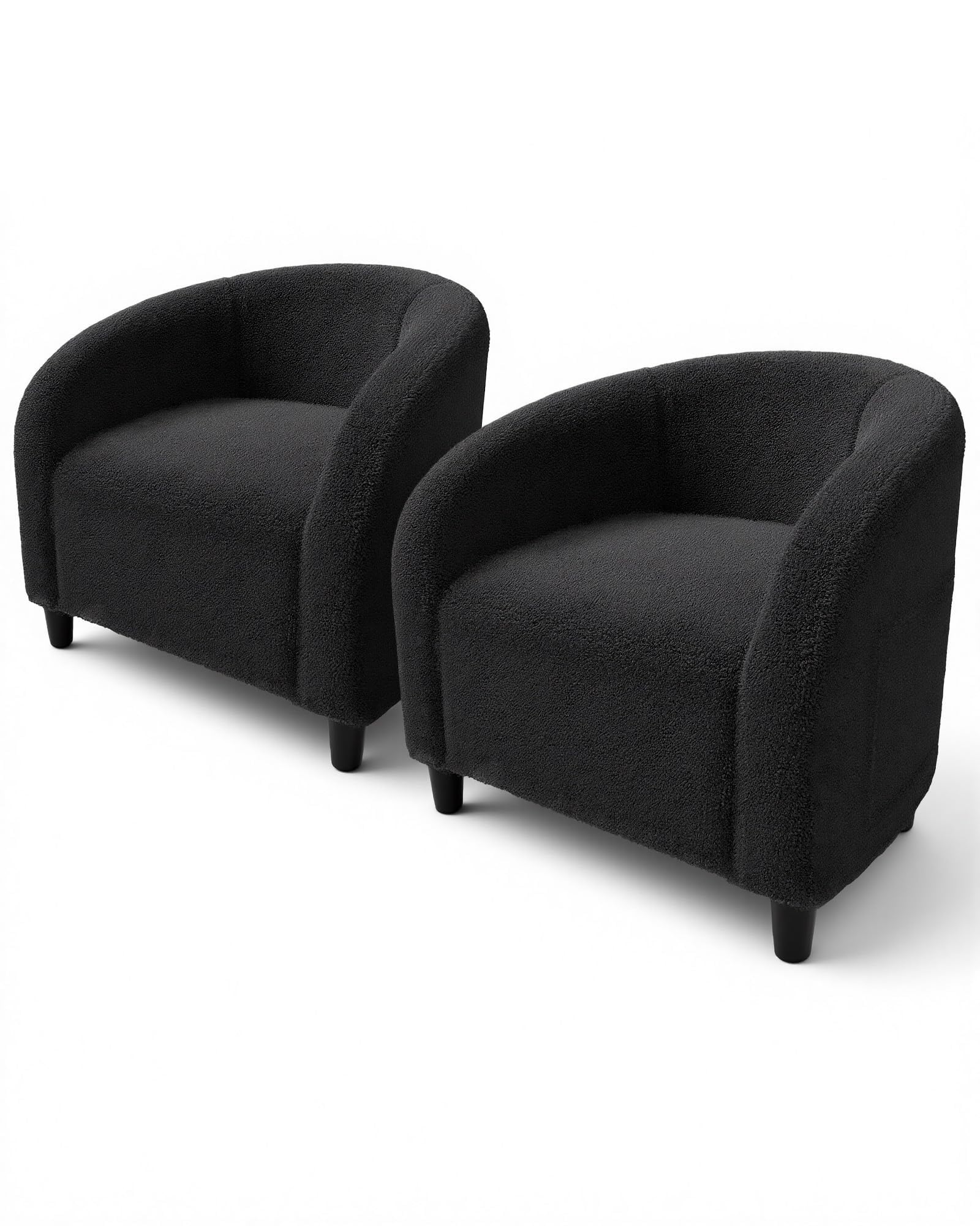 Photo 1 of ***MISSING PARTS***GarveeHome Accent Chair Barrel Boucle Chair Set of 2 Club Chair Sherpa Armchair Suitable for Living Room Bedroom Reception Room Office(Dark Gray)