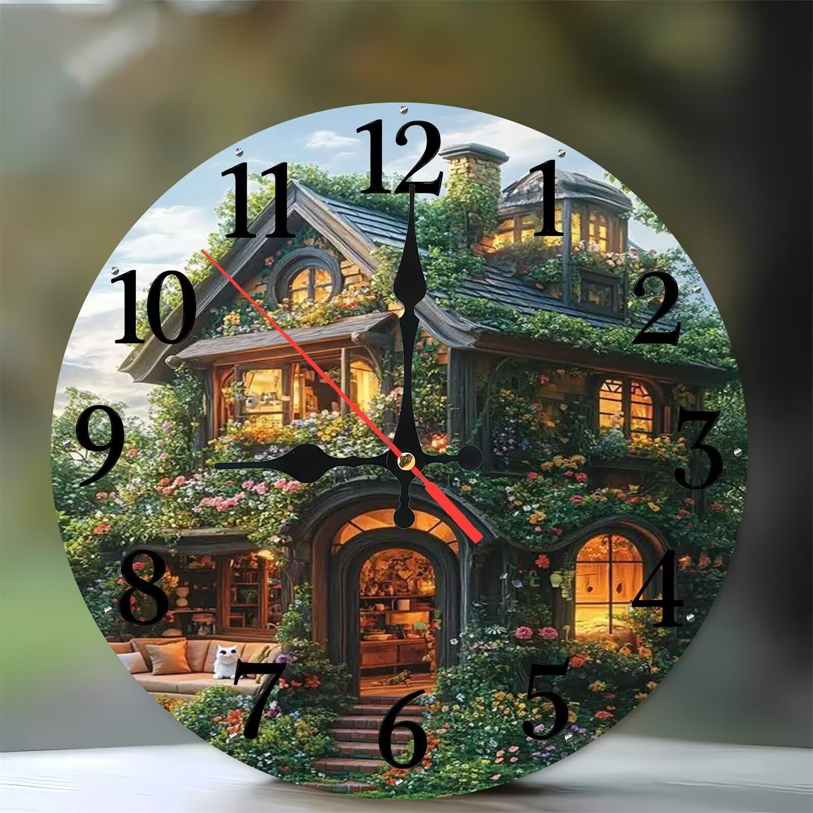 Horloge silencieuse sans tic-tac en bois de 35 cm pour la cuisine