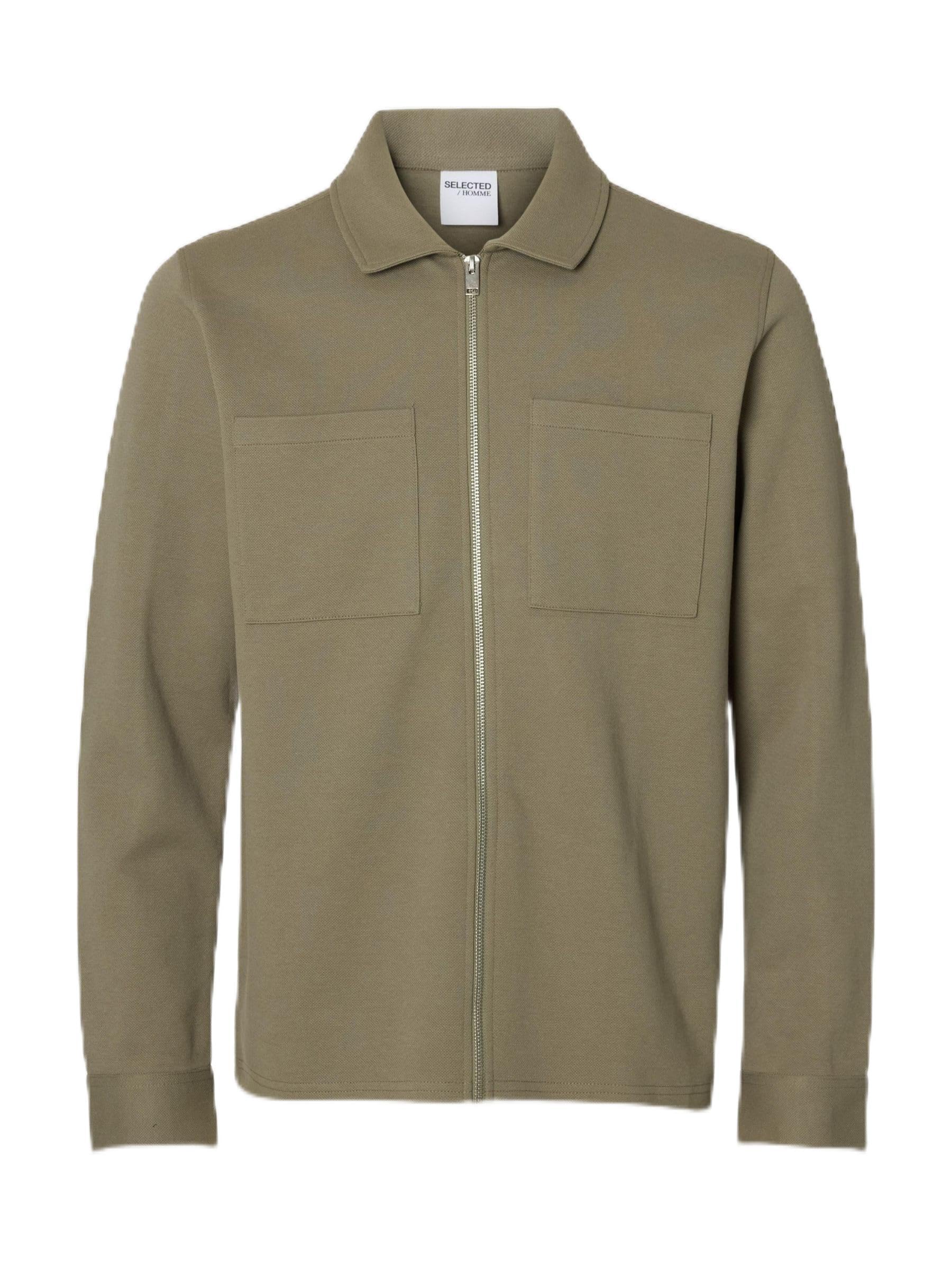 SELECTED HOMME Slhjackie Sweat Zip Jacket Noos, Vetiver, XL