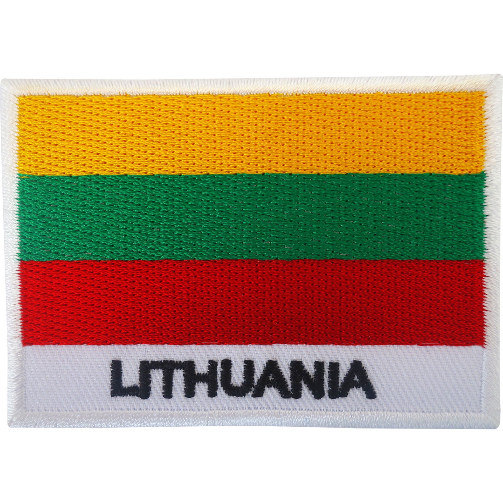 Ellu Yellow Lithuania Flag Patch Iron On Badge/Sew On Lithuanian Flag Embroidered Applique